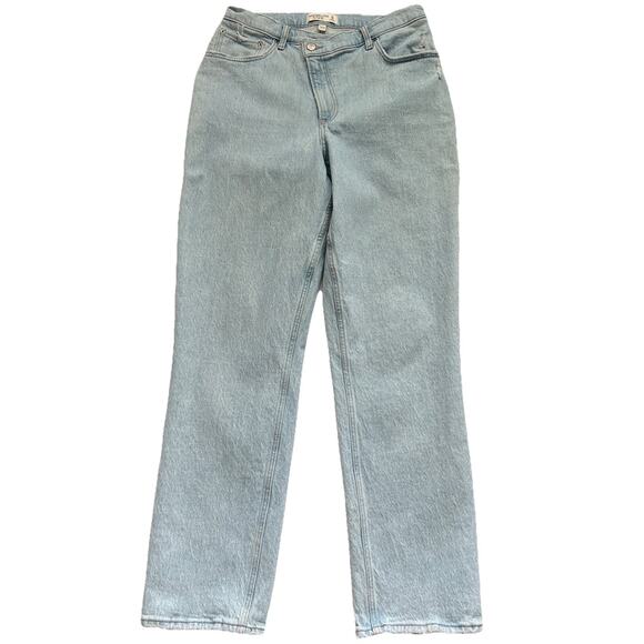Abercrombie Fitch 90s Straight Jeans Womens 12L Crossover Curve Love Light Wash - Picture 1 of 11